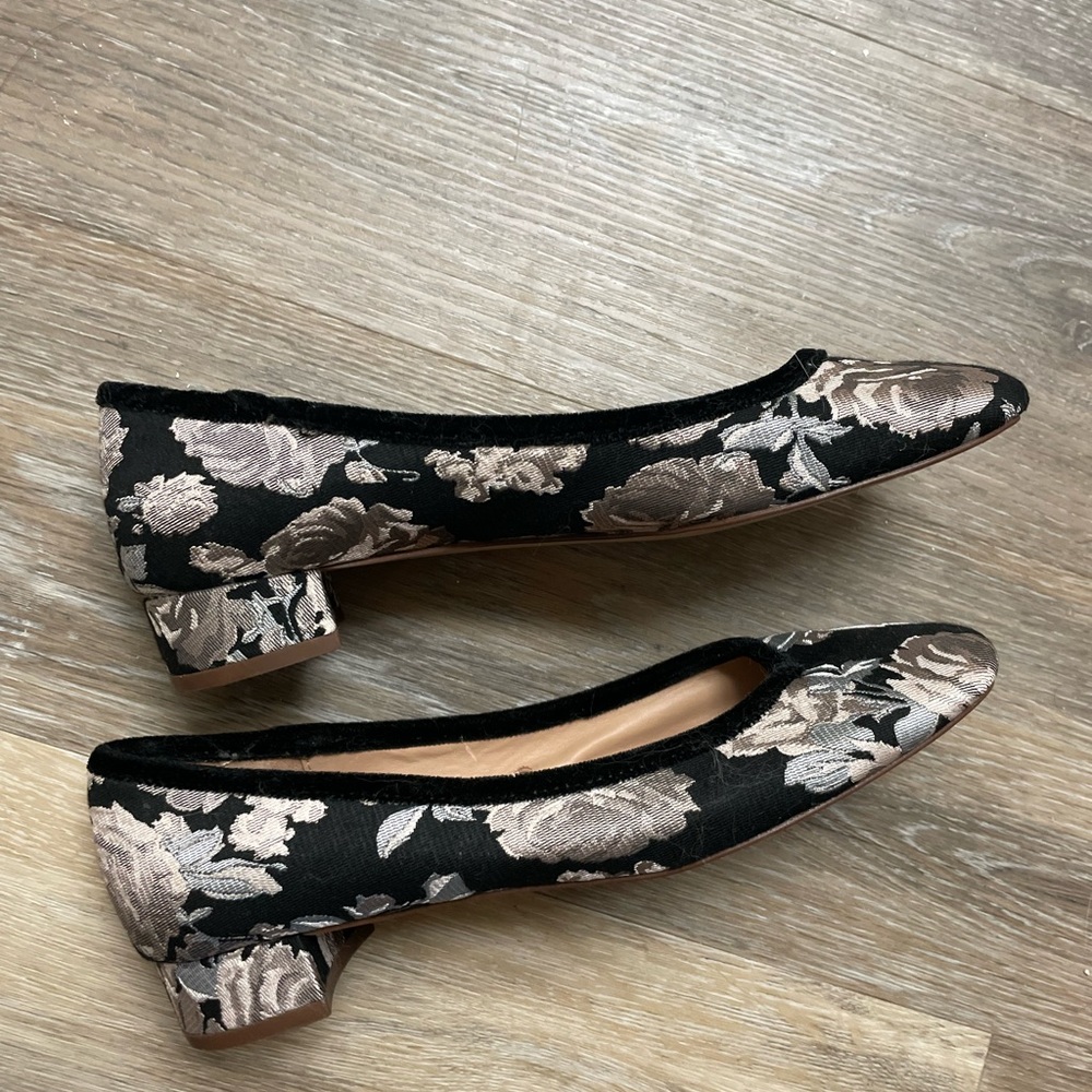 Zara floral block heel